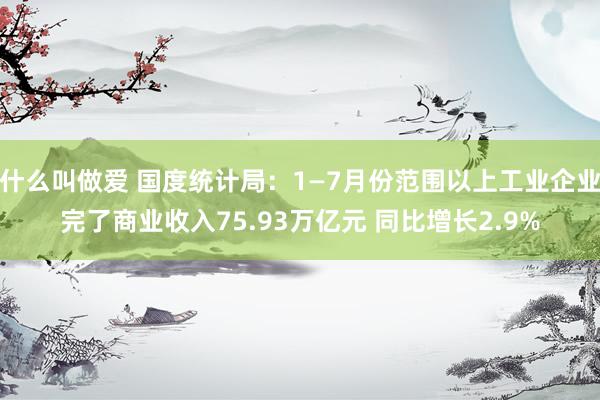 什么叫做爱 国度统计局：1—7月份范围以上工业企业完了商业收入75.93万亿元 同比增长2.9%