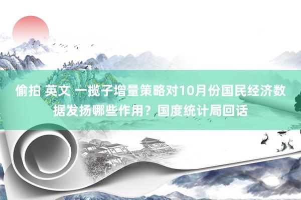 偷拍 英文 一揽子增量策略对10月份国民经济数据发扬哪些作用？国度统计局回话